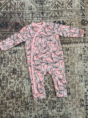 Noppies Pink Cat-Print Long-Sleeve One-Piece